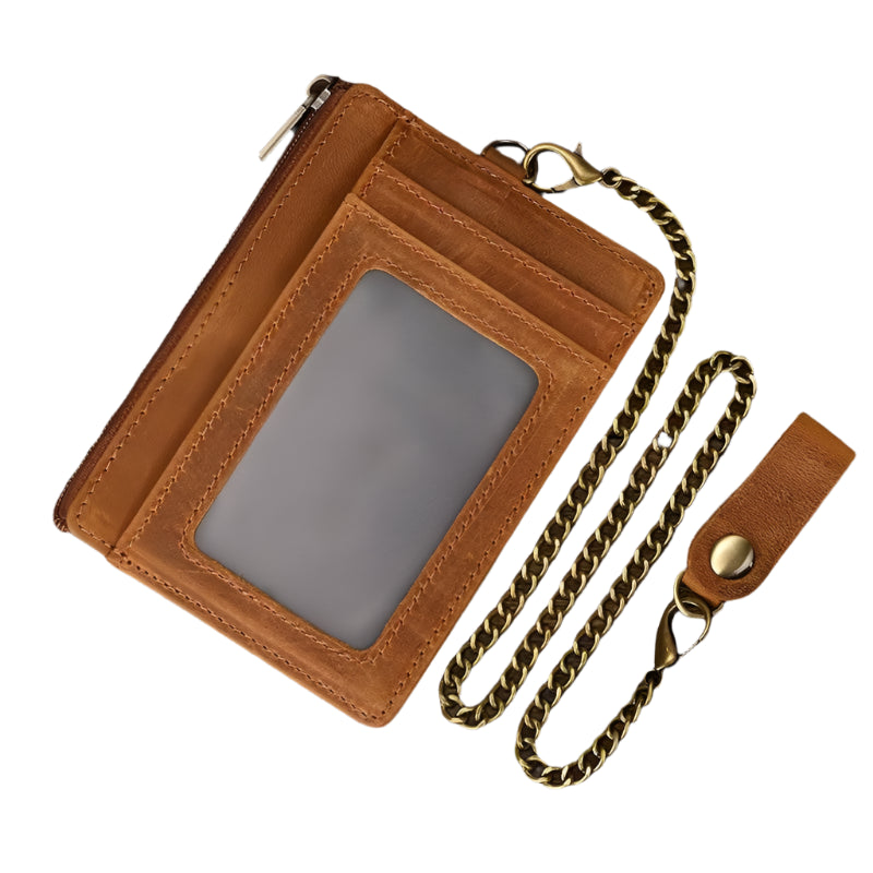 Genuine Leather Mini Coin Purse Wallet for Men & Women with Zipper and Key Chains - VacationGrabs