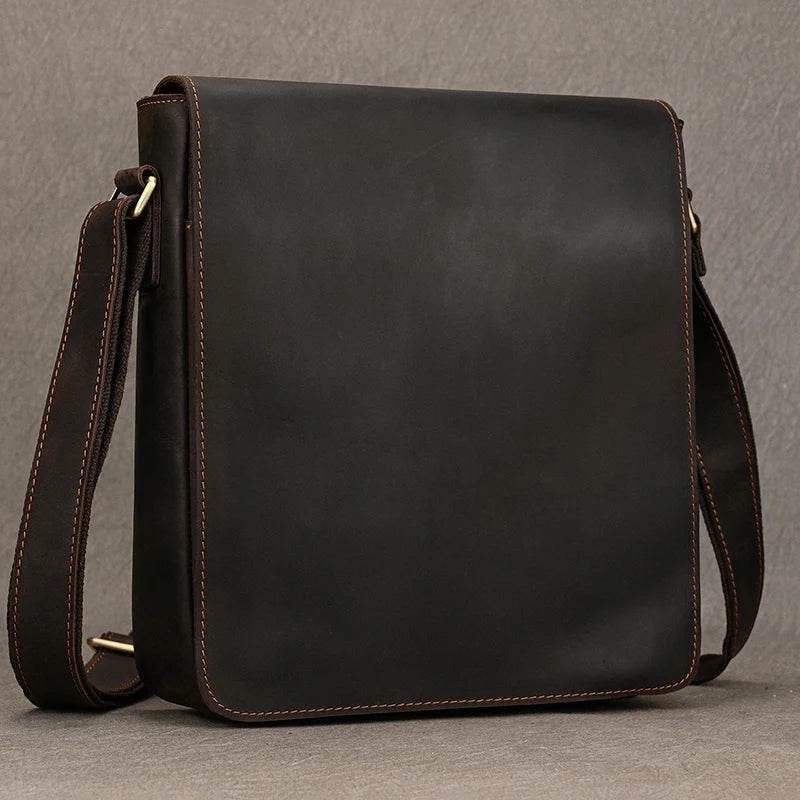 High-Quality Men's Leather Shoulder Bag – Vintage Crossbody - VacationGrabs