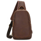 High-Quality Chest Bag USB Men Shoulder Sling Cowhide Leather - VacationGrabs