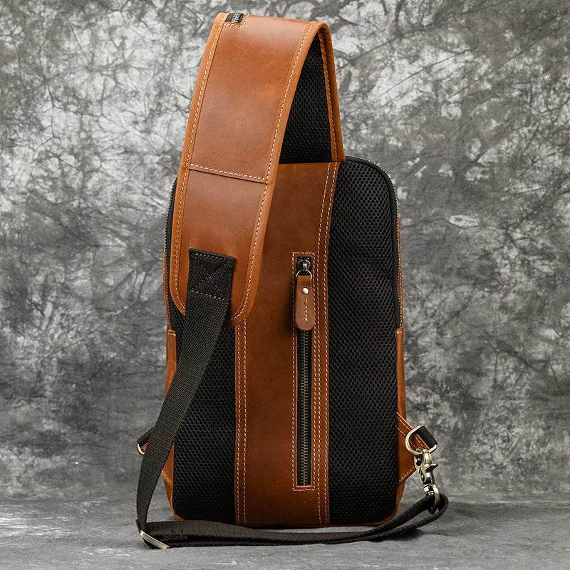 Top Grade Men's Crossbody Bags Genuine Leather Chest Pack Sling - VacationGrabs