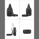 Cowhide Leather Chest Bag Multi-functional Men’s Shoulder Bag - VacationGrabs