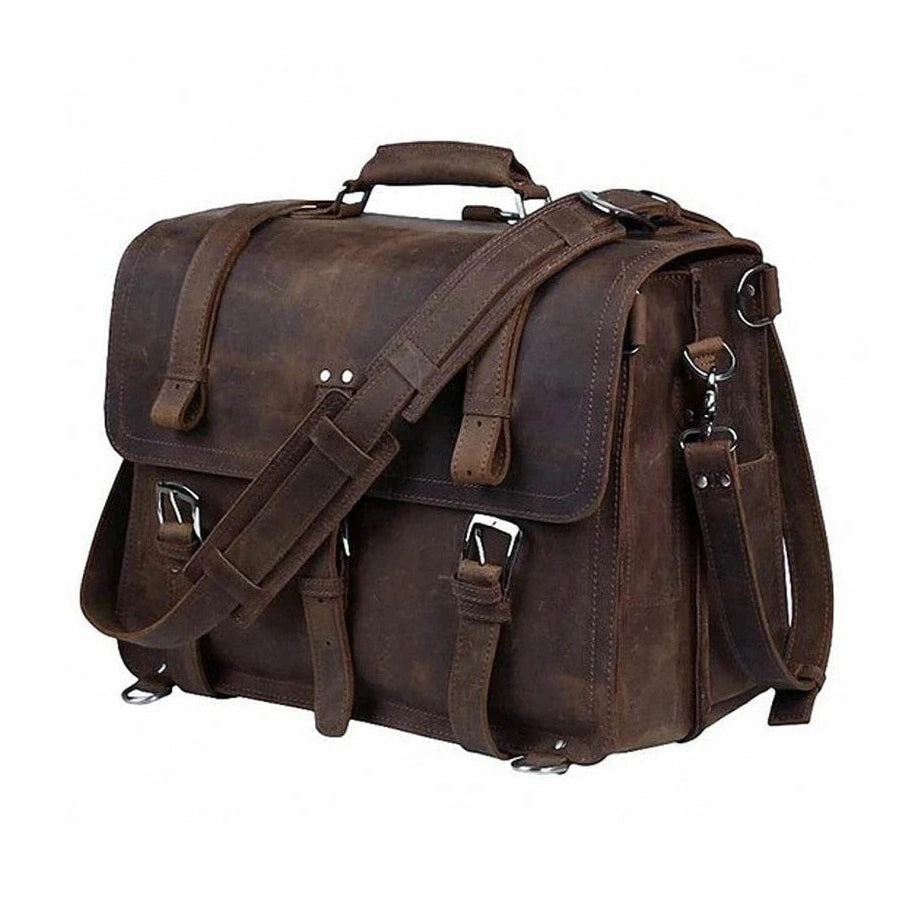 High Capacity Leather Laptop Briefcase Business Backpack - VacationGrabs