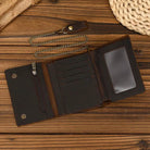Hot Fashion Short Wallet for Men with Iron Chain Coin Card Holder - VacationGrabs