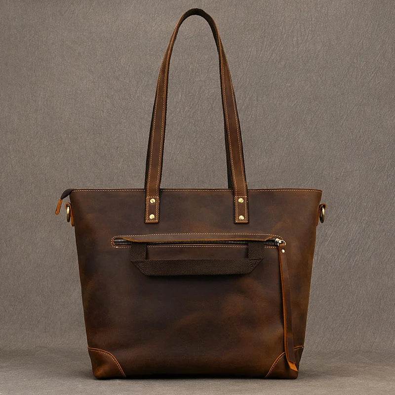 Luxury Designer Women’s Leather Shoulder Bag Laptop Crossbody Tote - VacationGrabs