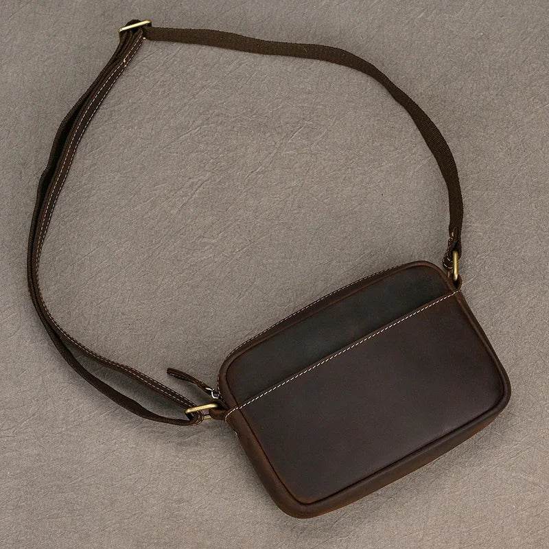 Small Men's Leather Retro Clutch Bag Casual Crossbody Fashion Bag - VacationGrabs
