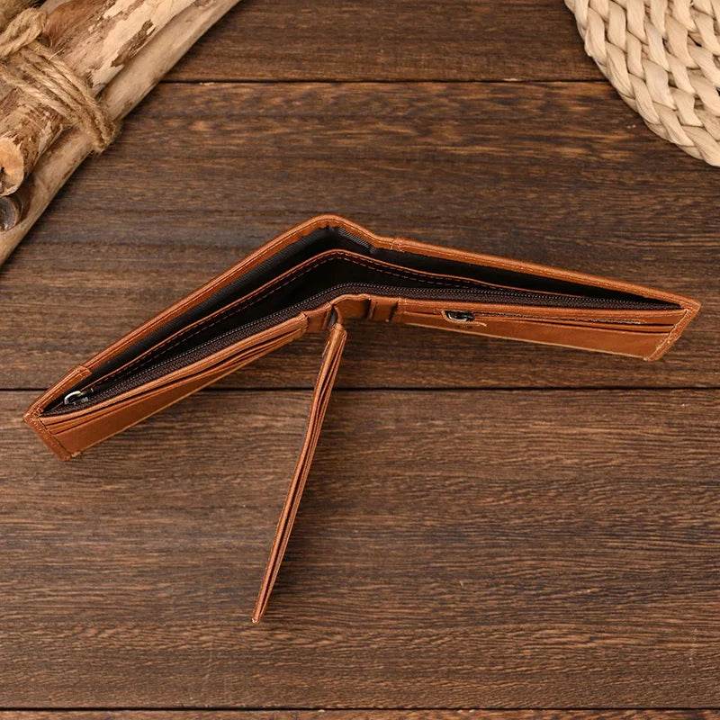 Fashion Men's Business Wallet Thin Purse With Coins Pocket Black Brown - VacationGrabs