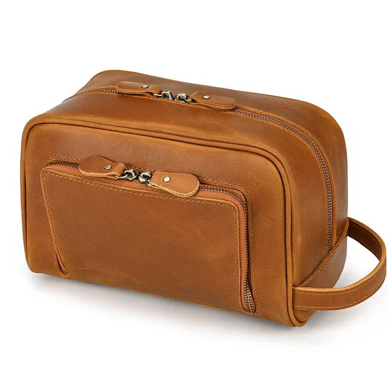 Premium Genuine Leather Travel Toiletry Bag - VacationGrabs