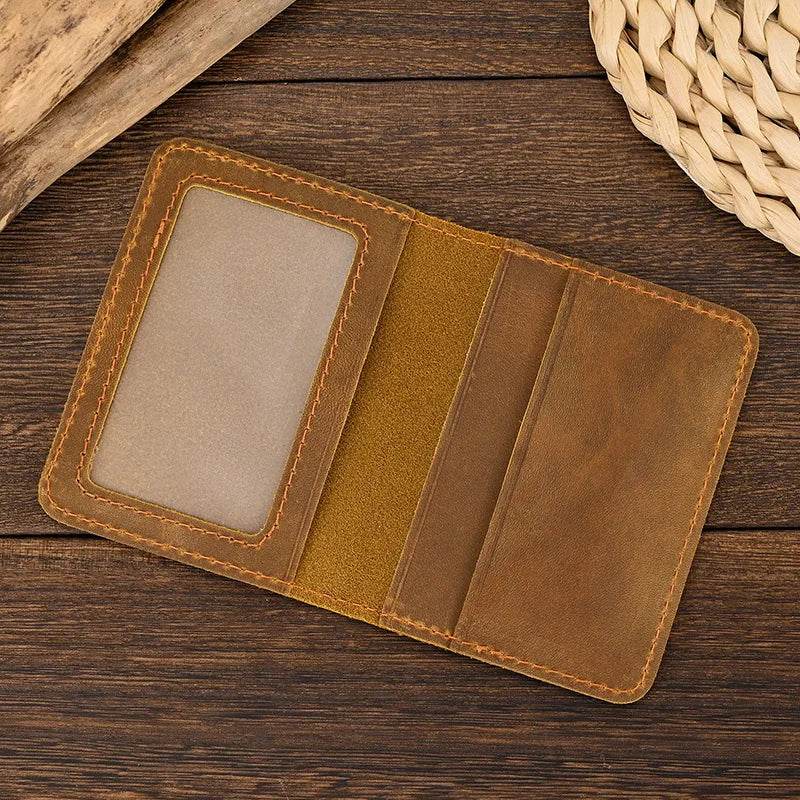 Vintage Leather Driver License Slim Wallet Men & Women Card Holder - VacationGrabs