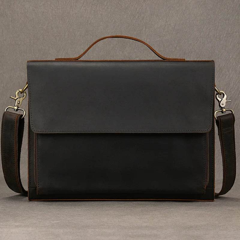 Retro Leather Shoulder Bag Men's Casual Vertical Sling - VacationGrabs