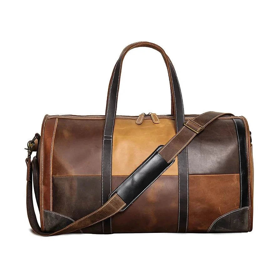 Soft Cowskin Leather Travel Duffle Bags Weekender for Men and Women - VacationGrabs