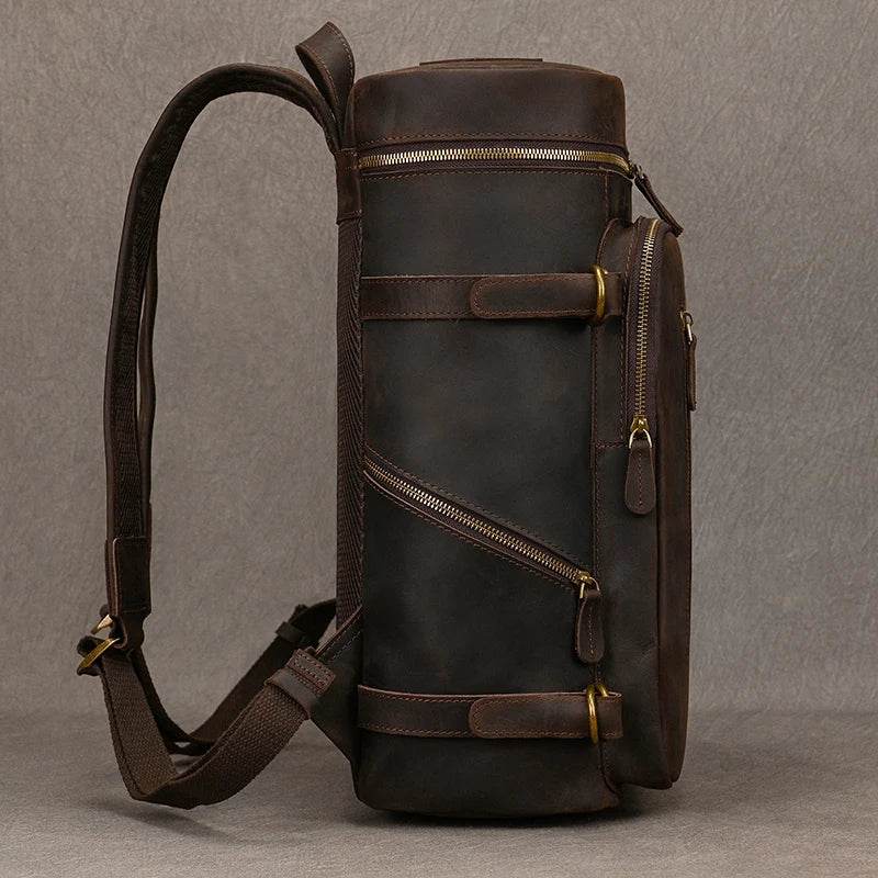 Casual Leather Backpack Crazy Horse Vintage Style for Men - VacationGrabs