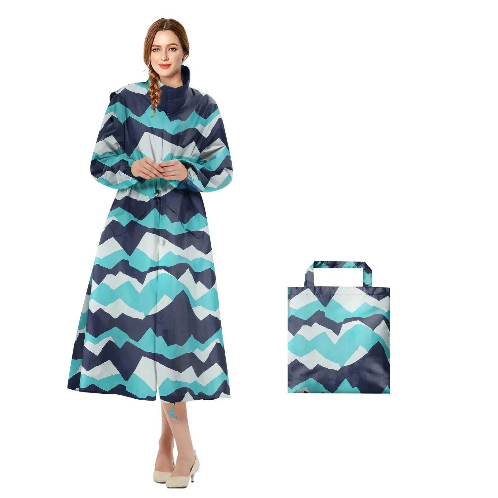 Womens Stylish Waterproof Raincoats with Travel Tote Bag - VacationGrabs