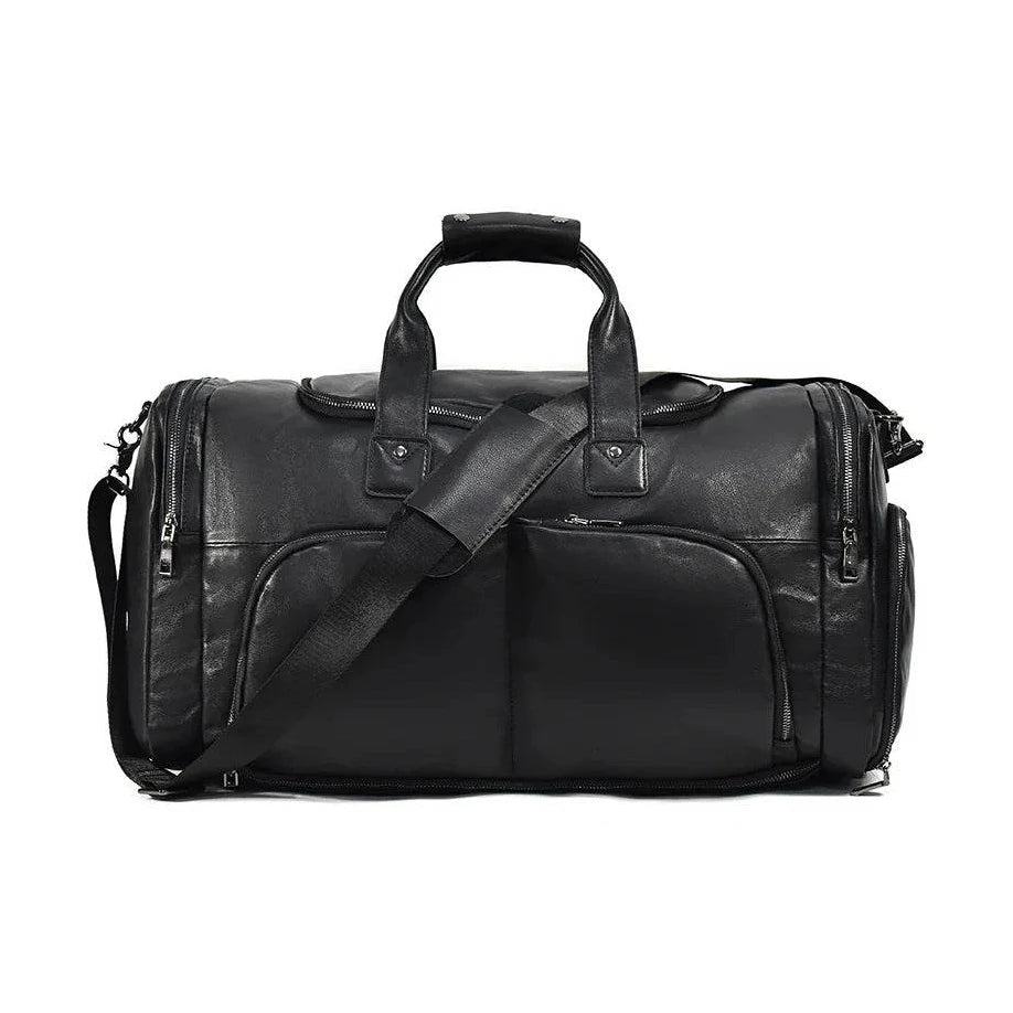 Large Genuine Leather Travel Bag – Soft Cowhide Weekender - VacationGrabs