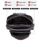 100% Genuine Leather Sling Bag Messenger Bag for Men Black - VacationGrabs