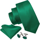 Green Silk Tie Set for Men: Multiple Shades Available - VacationGrabs