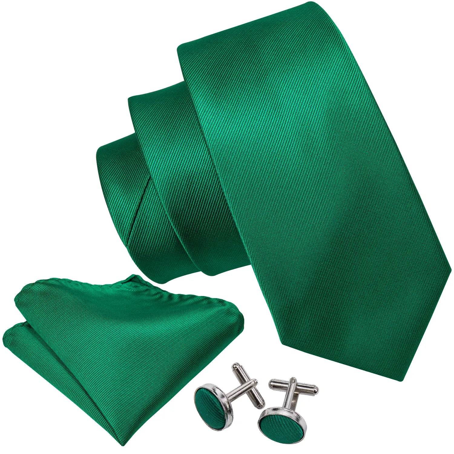 Green Silk Tie Set for Men: Multiple Shades Available - VacationGrabs
