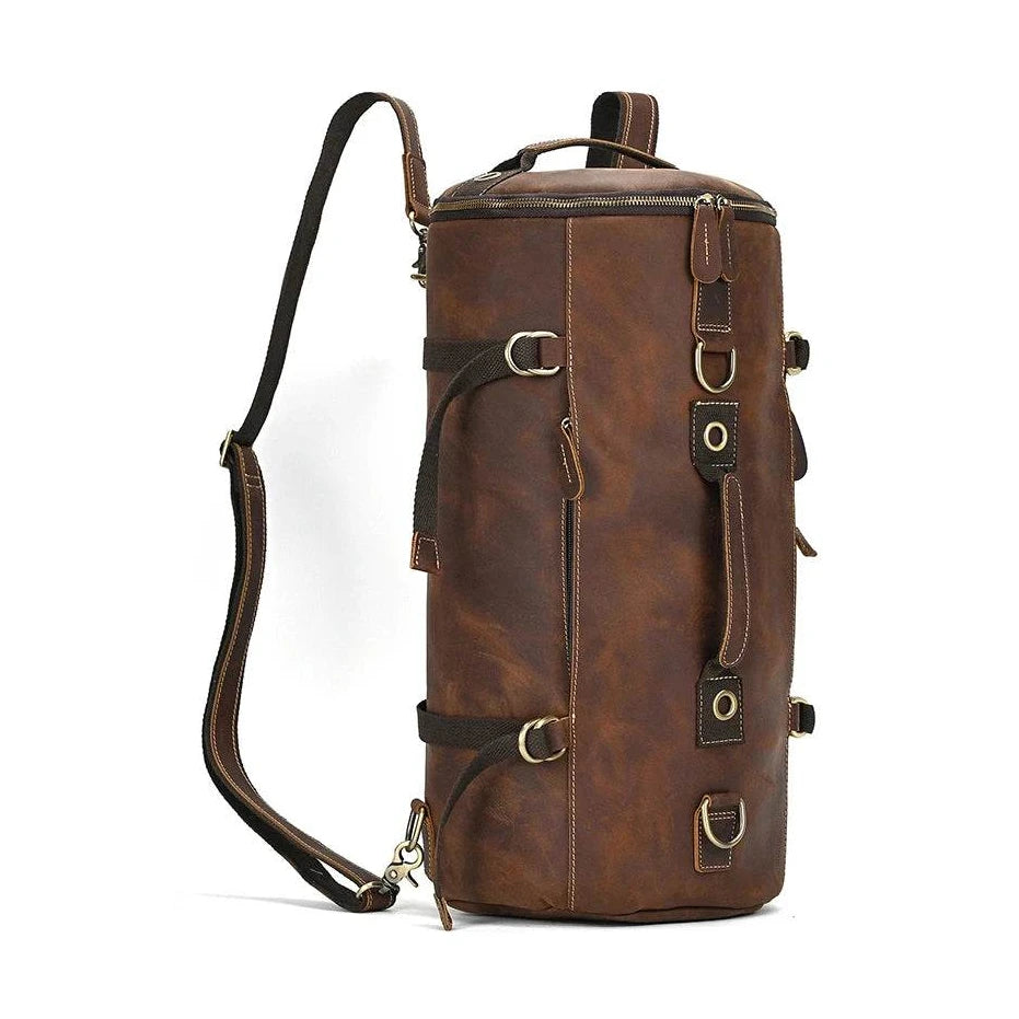 Retro Style Leather Backpack Travel Bag Men’s Motorcycle Handbag - VacationGrabs