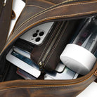 High Quality Leather Saddle Bag Genuine Leather Chest Crossbody - VacationGrabs