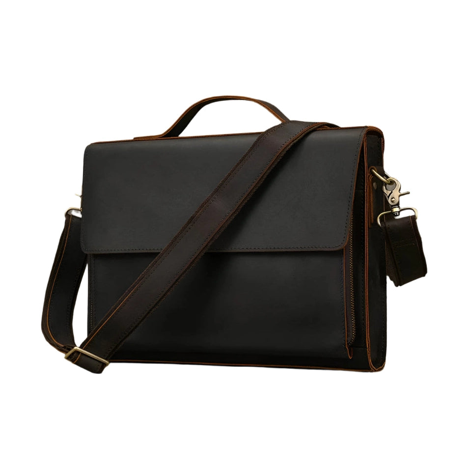 Retro Leather Shoulder Bag Men's Casual Vertical Sling - VacationGrabs