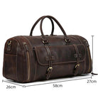 Genuine Leather Travel Duffel Bag High-Capacity wShoe Compartment - VacationGrabs