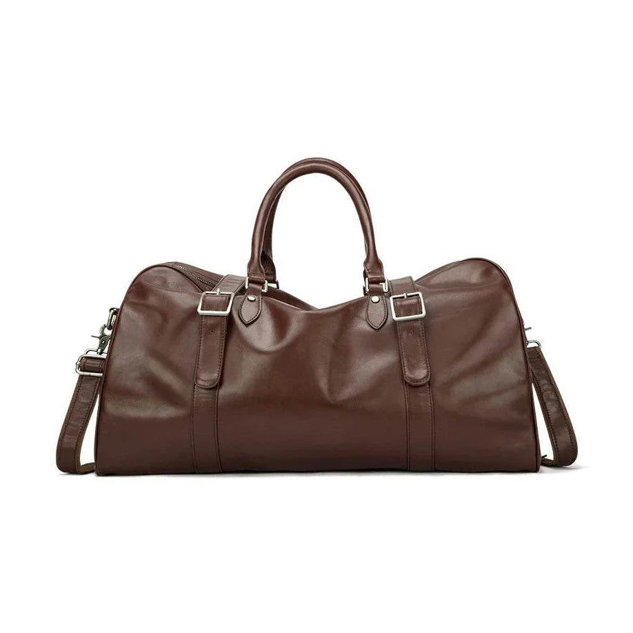 Trendy Men's Leather Duffel – Large Sports Gym Carry-on Bag - VacationGrabs
