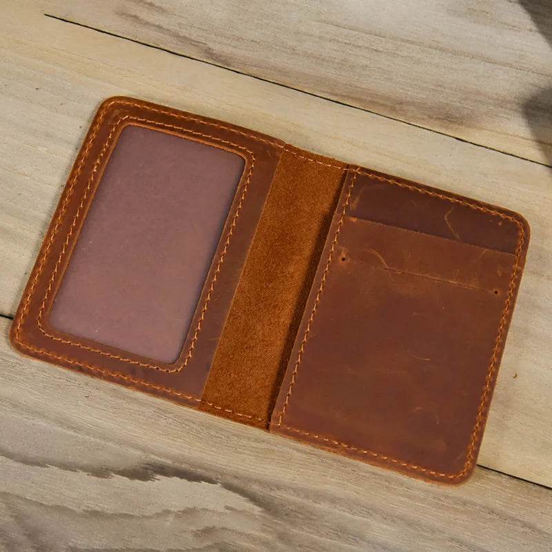 Retro Leather Passport Wallet Card Holder Bifold for Men - VacationGrabs