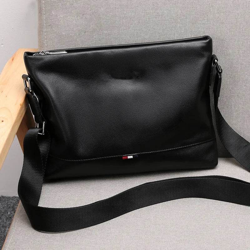 Thick Genuine Leather Shoulder Messenger Bag Anti-Theft - VacationGrabs
