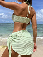 Women's Pretty Bikini Three-Piece Halter Split Swimsuit - VacationGrabs