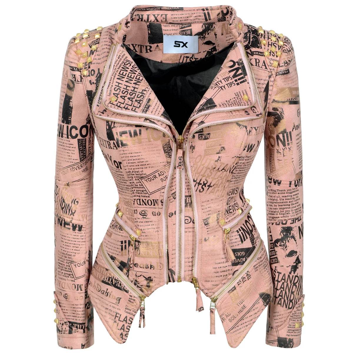 Denim Rivet Punk Slim Fit Jackets - VacationGrabs