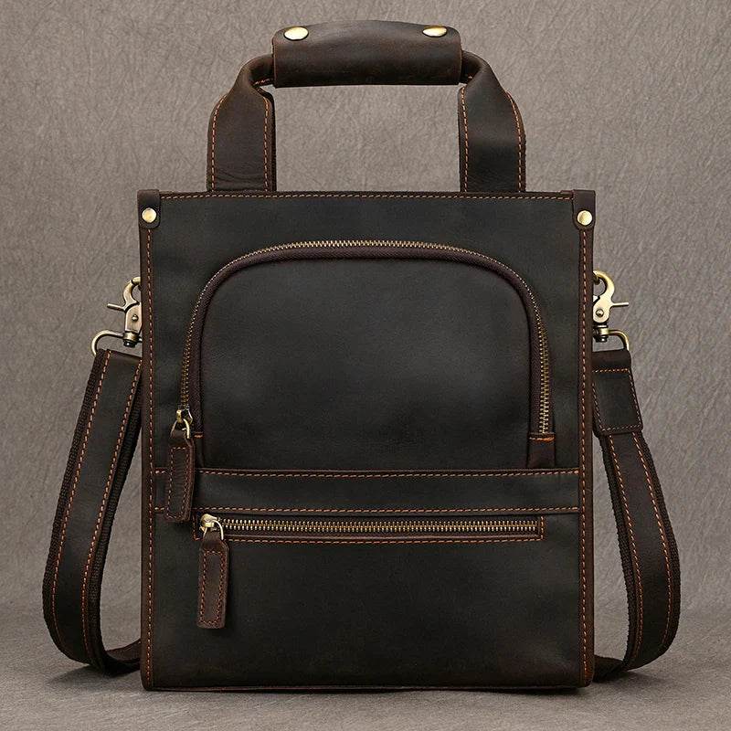 Vintage Genuine Leather Men’s Shoulder Sling Crossbody Bag - VacationGrabs