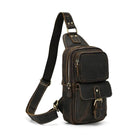 Crazy Horse Leather Men’s Chest Bag Top Layer Cowhide Sling - VacationGrabs