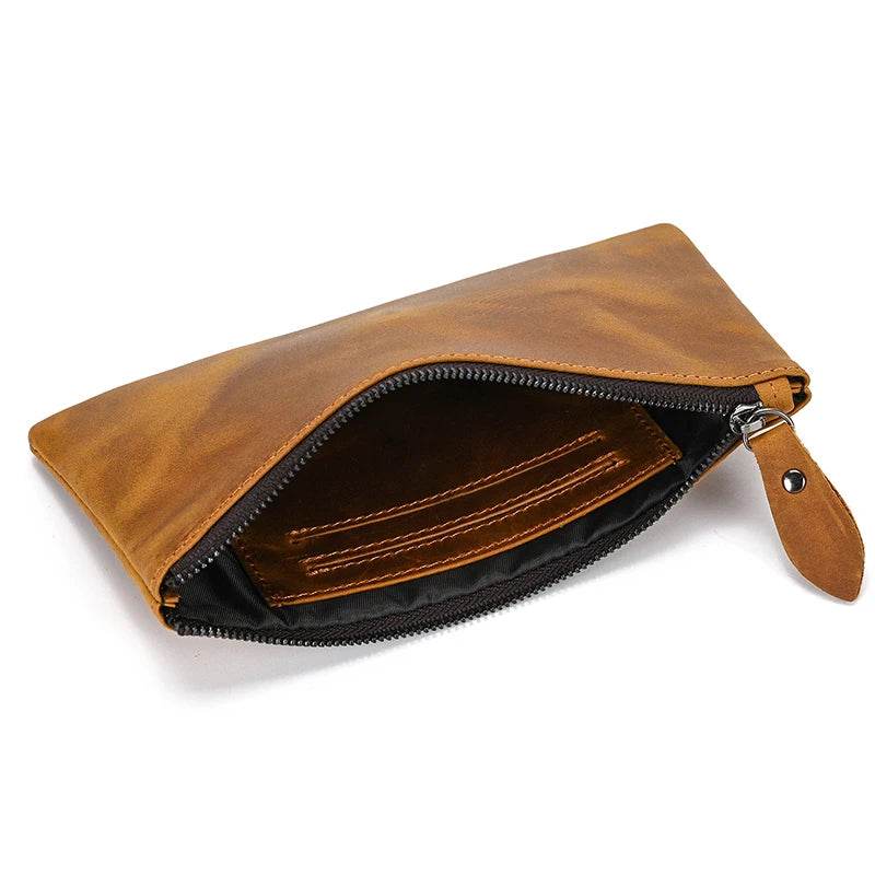 Vintage Leather Phone Wallet Clutch Purse with Coin Pouch for Men & Women - VacationGrabs
