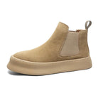 Men’s Genuine Leather Mid Top Boots British Style Chelsea - VacationGrabs