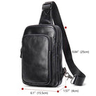100% Genuine Leather Sling Bag Messenger Bag for Men Black - VacationGrabs