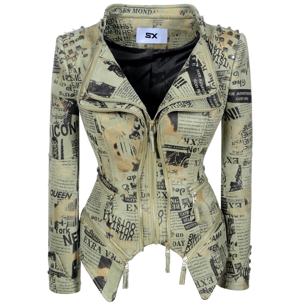 Denim Rivet Punk Slim Fit Jackets - VacationGrabs