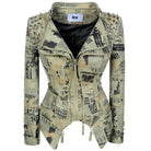 Denim Rivet Punk Slim Fit Jackets - VacationGrabs