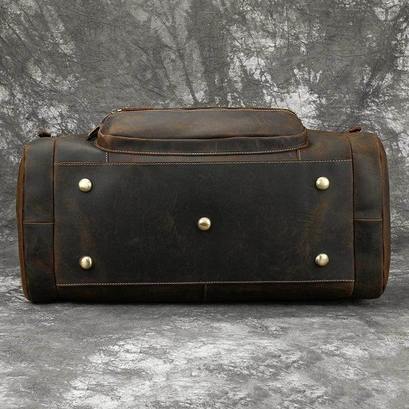Big Capacity Leather Baggage Bag for Men Travel Weekender - VacationGrabs