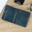 Genuine Leather Short Wallet for Men Bifold Coin Holder Card Purse - VacationGrabs
