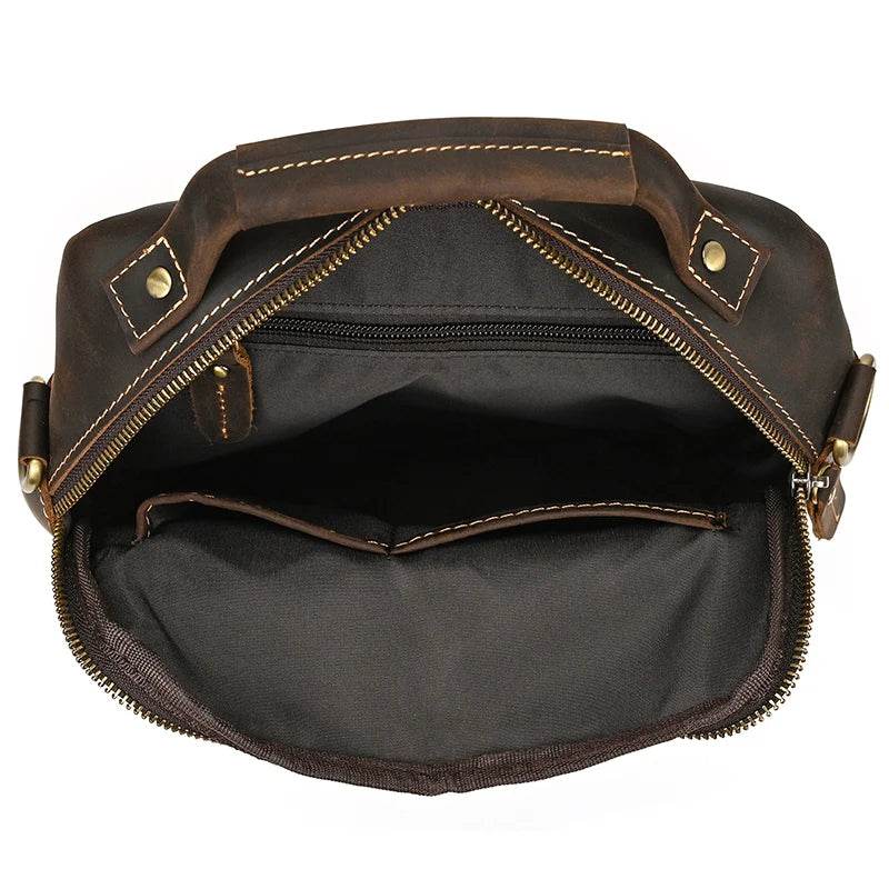 Retro Fashion Men’s Leather Handbag Genuine Shoulder Sling Bag - VacationGrabs