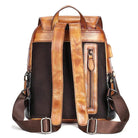 Retro Embossed Floral Backpack For Women Genuine Leather - VacationGrabs