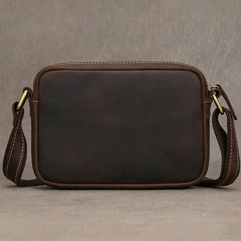 Small Men's Leather Retro Clutch Bag Casual Crossbody Fashion Bag - VacationGrabs