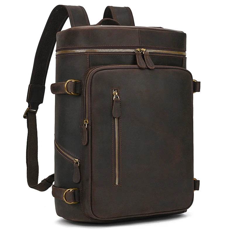 Casual Leather Backpack Crazy Horse Vintage Style for Men - VacationGrabs