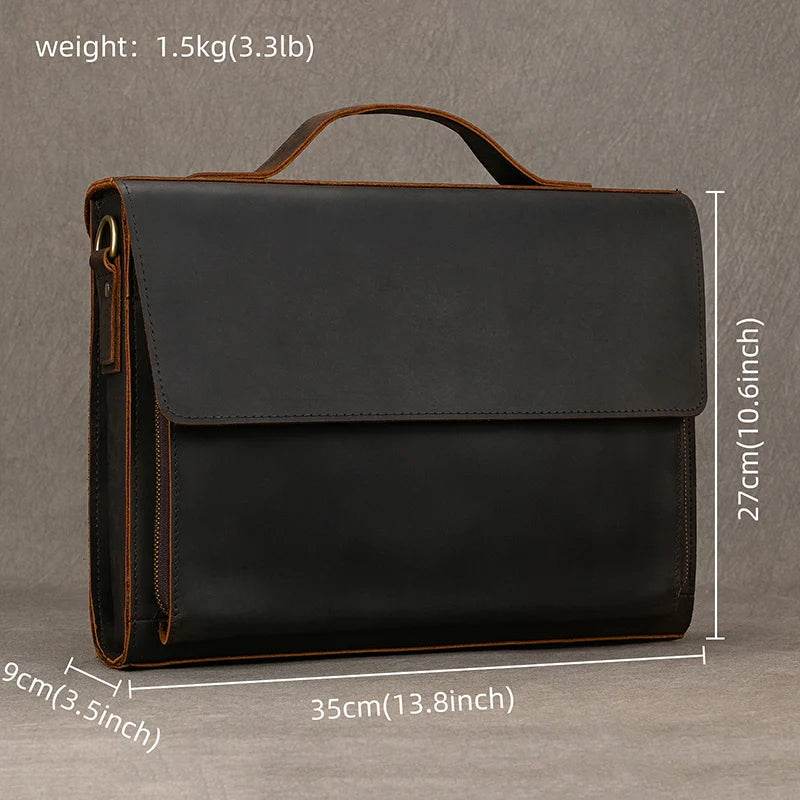 High-Quality Men's Leather Shoulder Bag – Vintage Crossbody - VacationGrabs