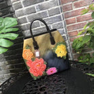 Handmade Floral Embossed Leather Handbag Tote Bag Luxury - VacationGrabs