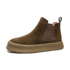 Men’s Genuine Leather Mid Top Boots British Style Chelsea - VacationGrabs