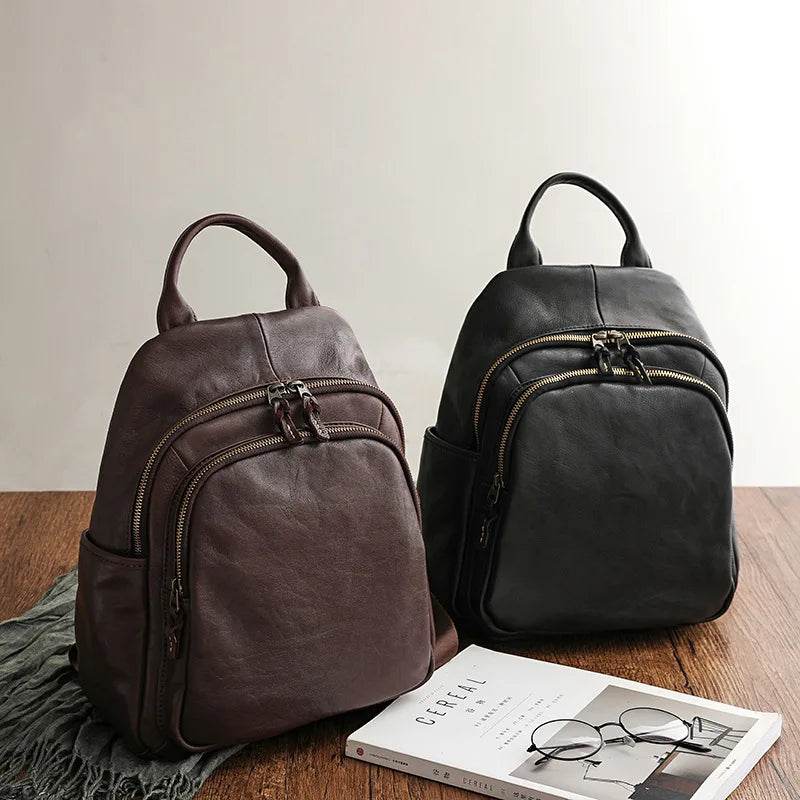 Luxury Designer Leather Backpack for Women Travel School Bag - VacationGrabs