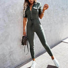Bodycon Cropped Leg Jumpsuit Romper - VacationGrabs