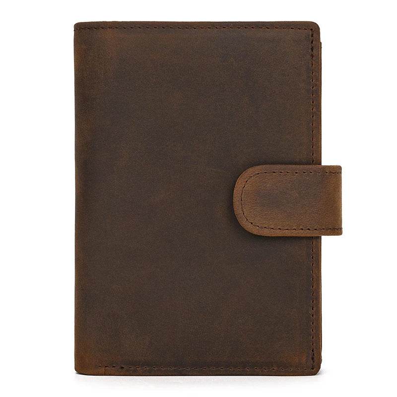 Vintage Leather Short Wallet for Men with Clip Bifold Coin Purse Pocket - VacationGrabs