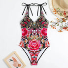 Bold Floral Womens Backless Bathing Suit - VacationGrabs