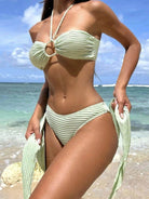 Women's Pretty Bikini Three-Piece Halter Split Swimsuit - VacationGrabs